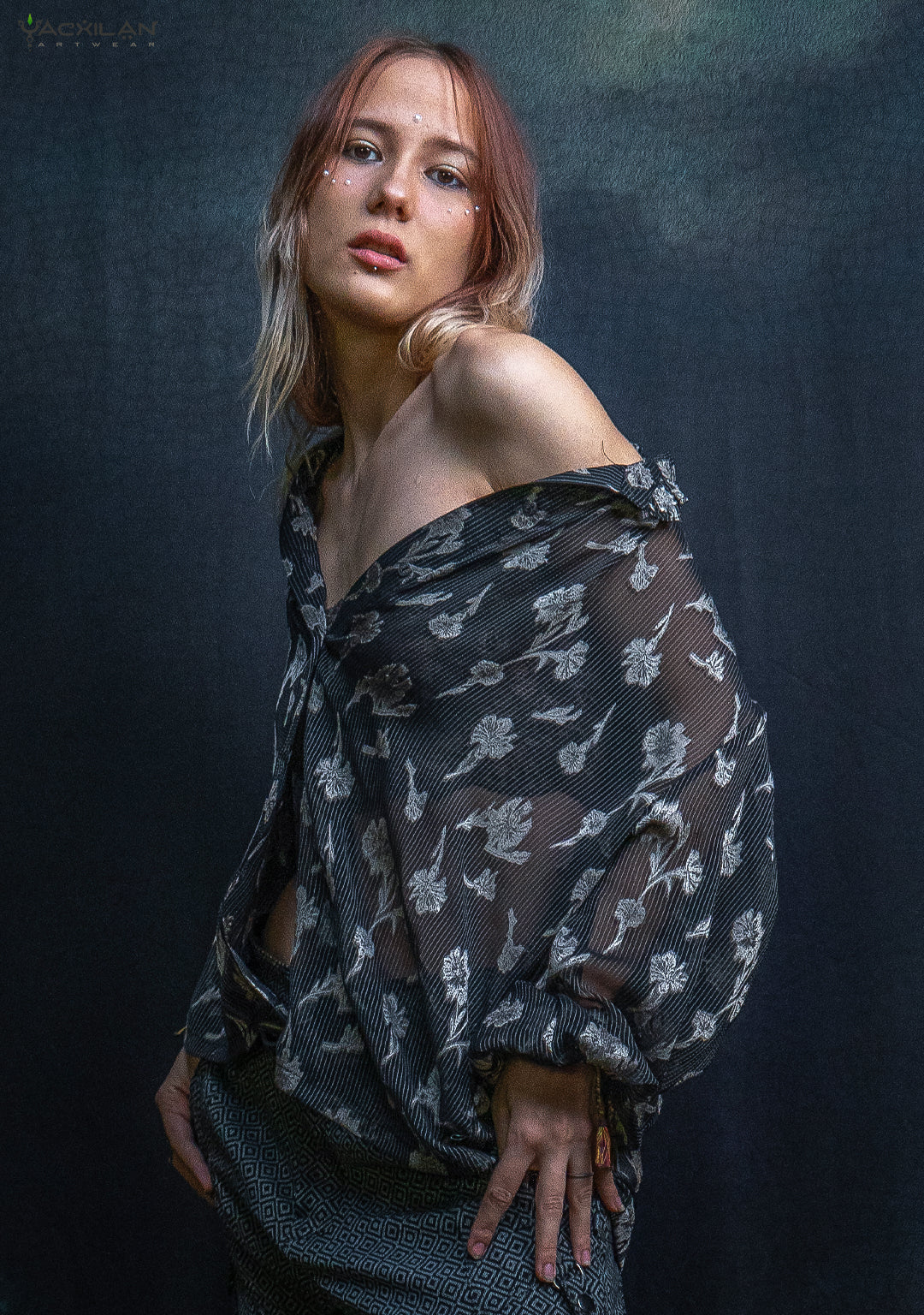 Shirt Woman Longsleeve FRUFRU / Japanese Uragiri - Strippes FLOWER